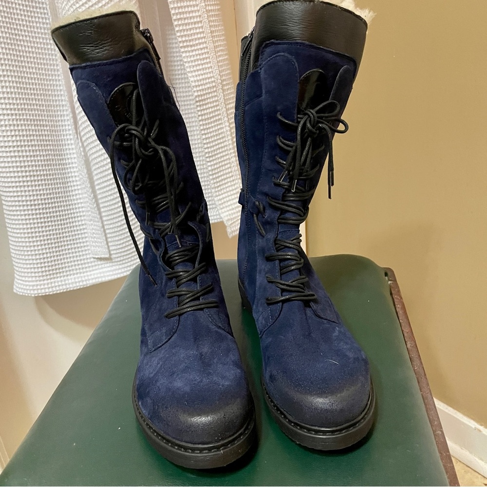 Celtic & Co Woodsman Boot-Blue Suede Size 39 (U.S. 8)